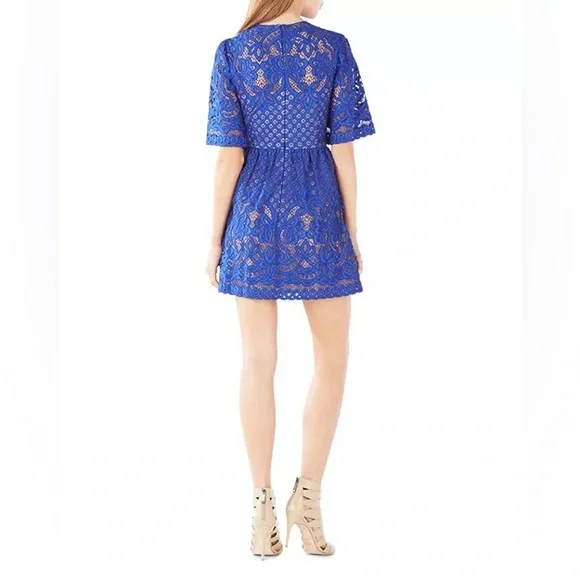 BCBGMAXAZRIA Jillyan Floral Lace Dress Sz 4 - Picture 3 of 8